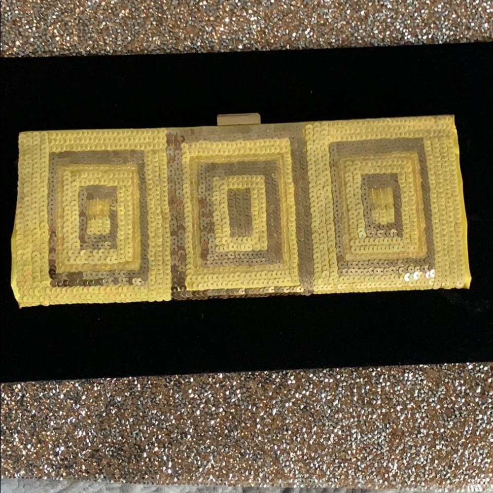 Yellow Sequin clutch! Carried once!
